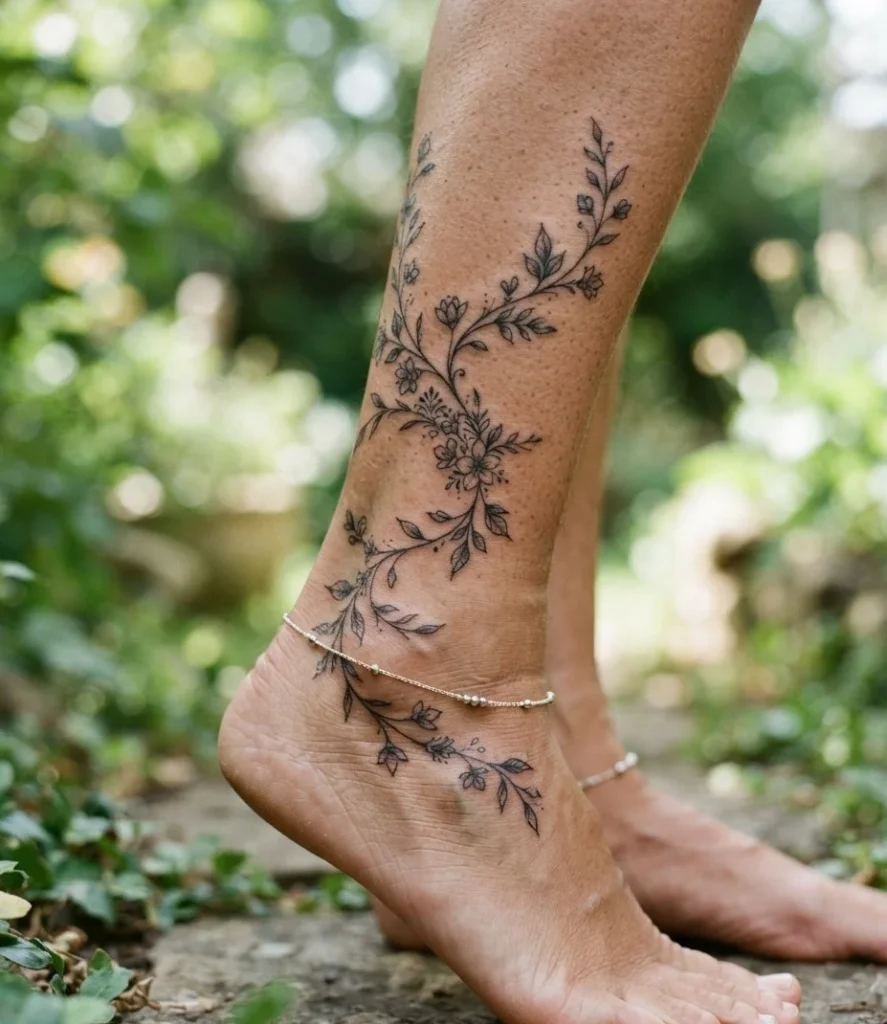 Floral Vine Tattoo