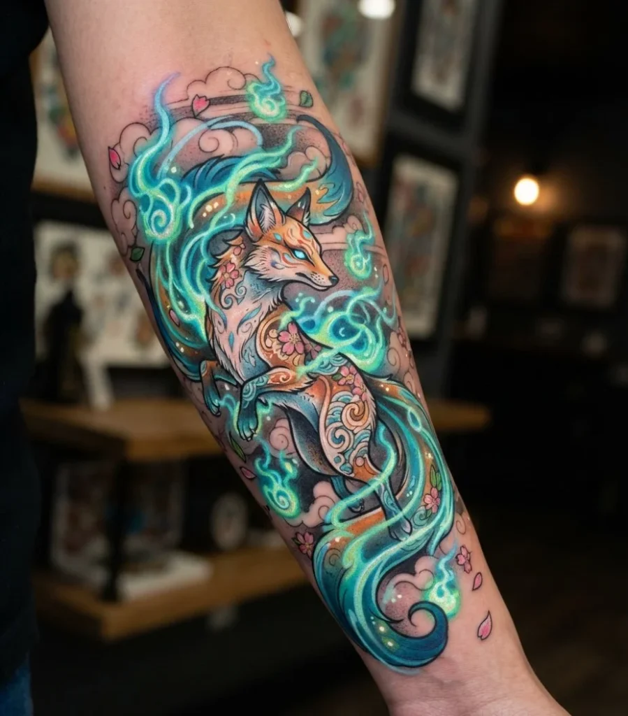 Fox Fire Kitsune Tattoo