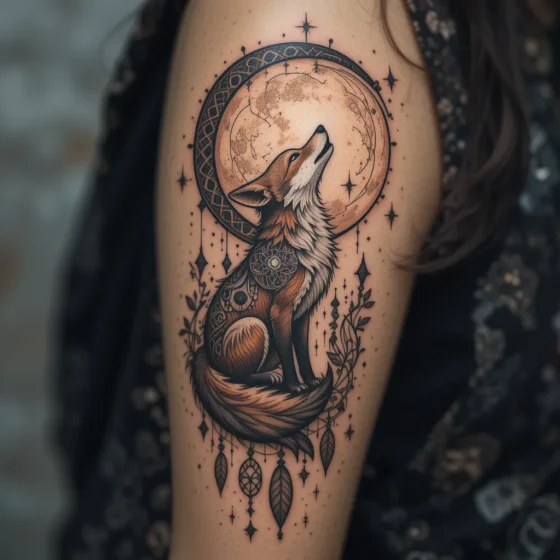 Fox and Celtic Moon