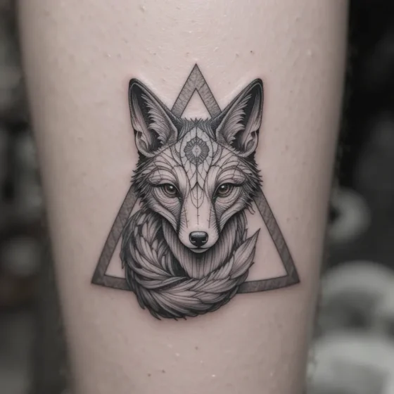 Fox in a Triangle Tattoo