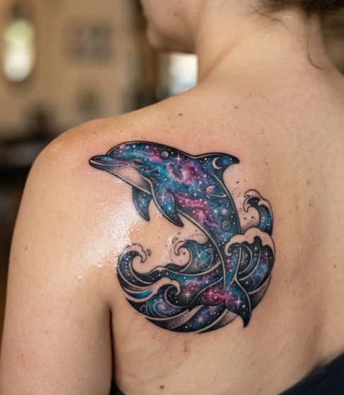 Galaxy Dolphin Tattoo