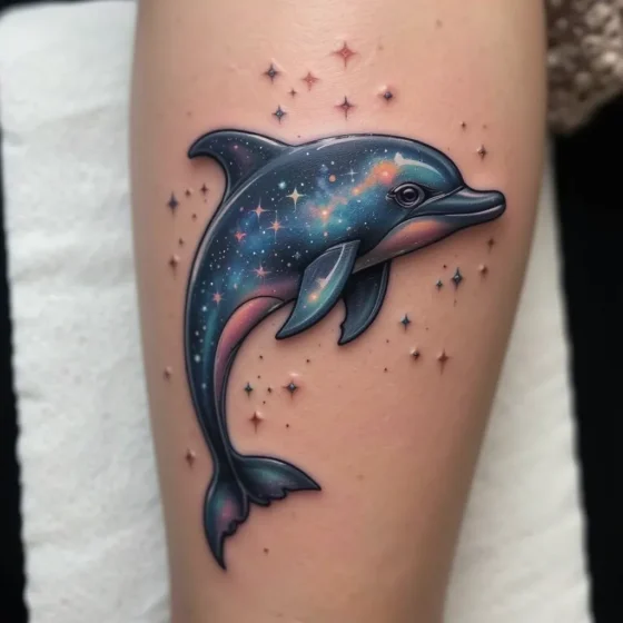 Galaxy Dolphin Tattoo