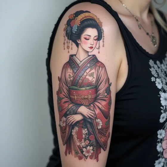Geisha in a Kimono Tattoo