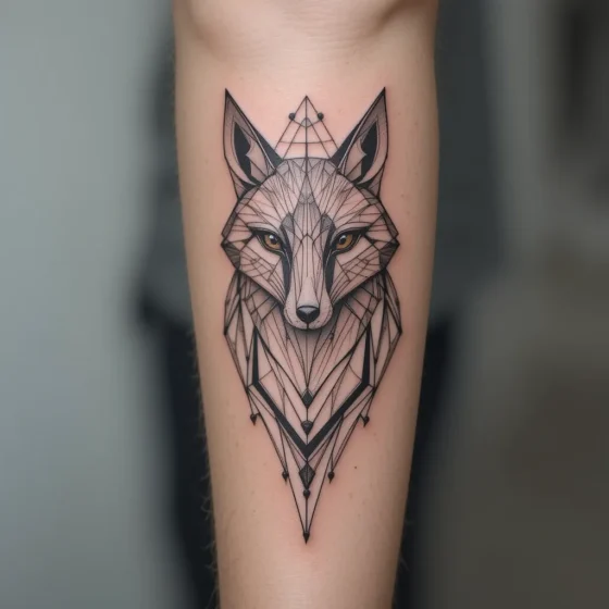Geometric Fox Tattoo