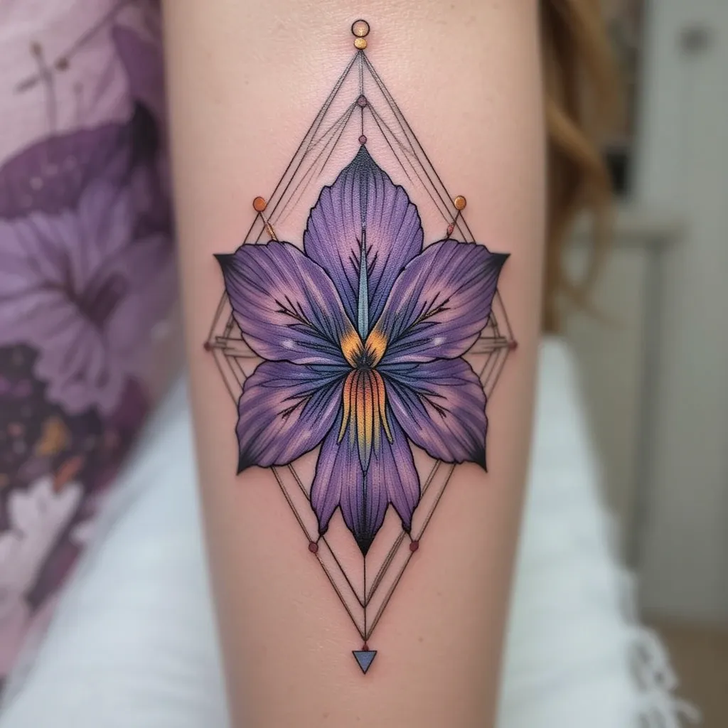 Geometric Violet Tattoo