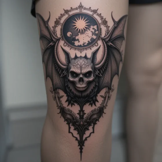 Gothic Bat Tattoo