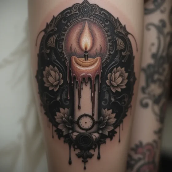 Gothic Candle with Dripping Wax