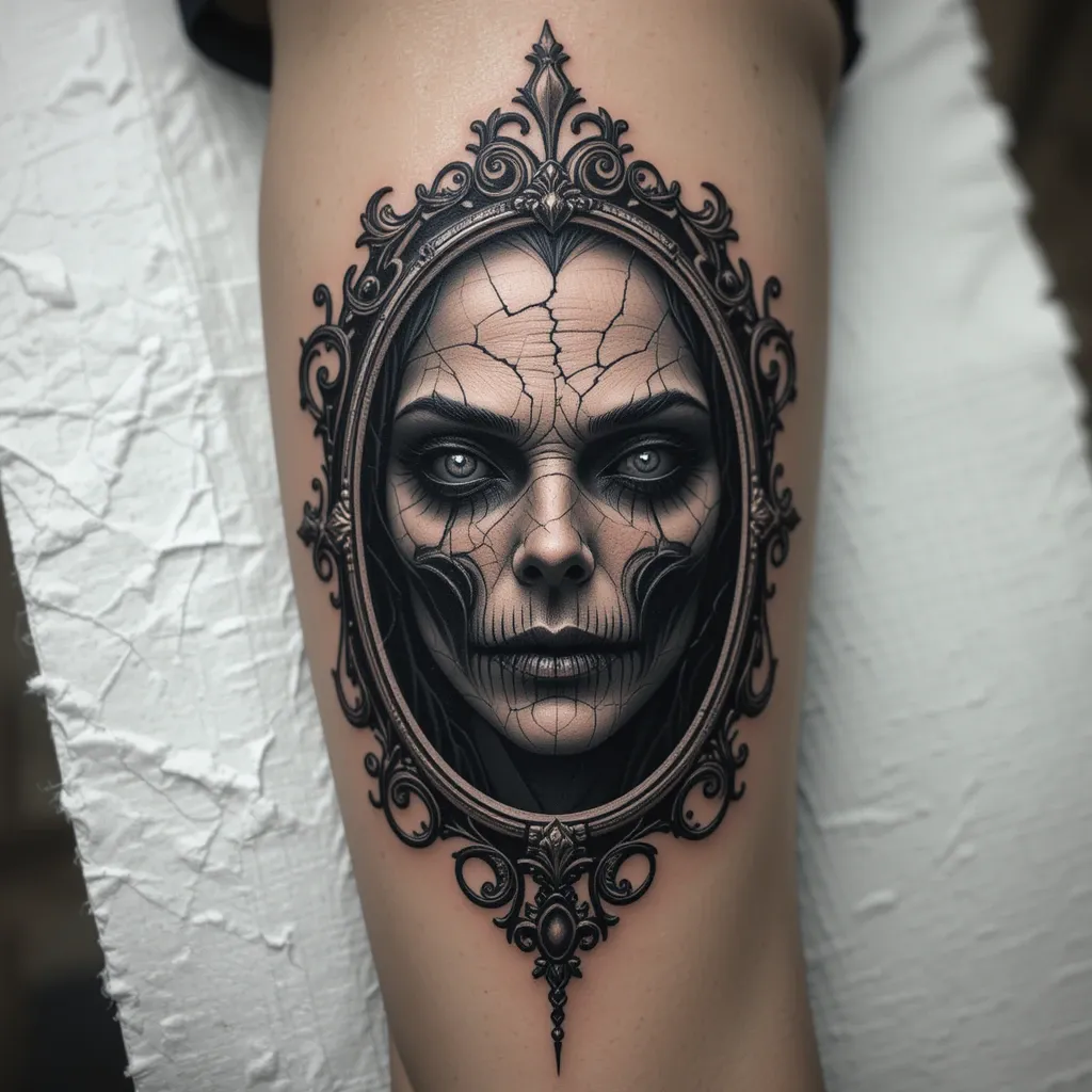 Gothic Mirror Tattoo