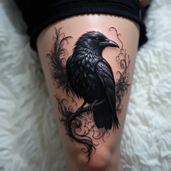 Gothic Raven Tattoo