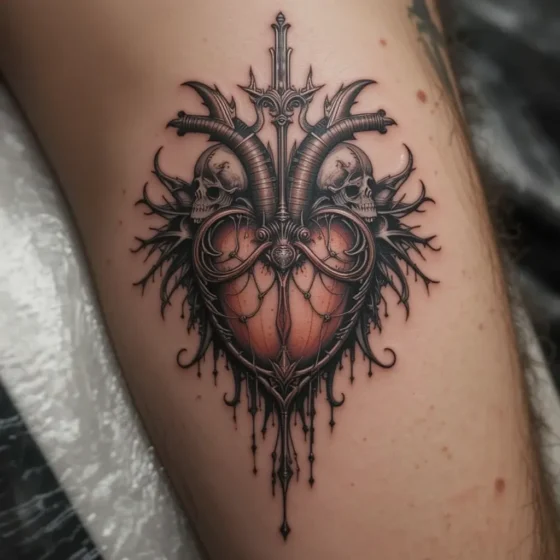 Gothic Sacred Heart Tattoo