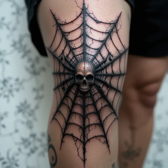 Gothic Spider Web Tattoo