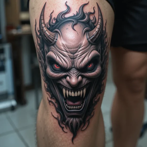 Grimacing Demon Face