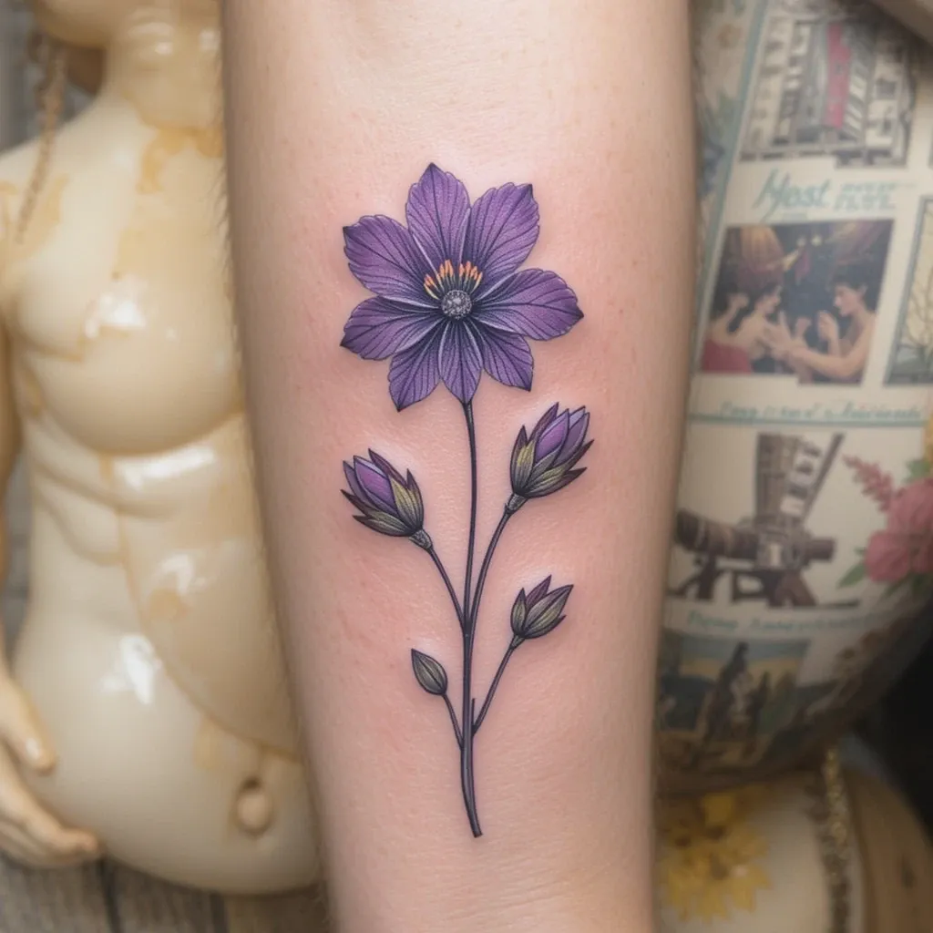 Hand-Poked Violet Tattoo