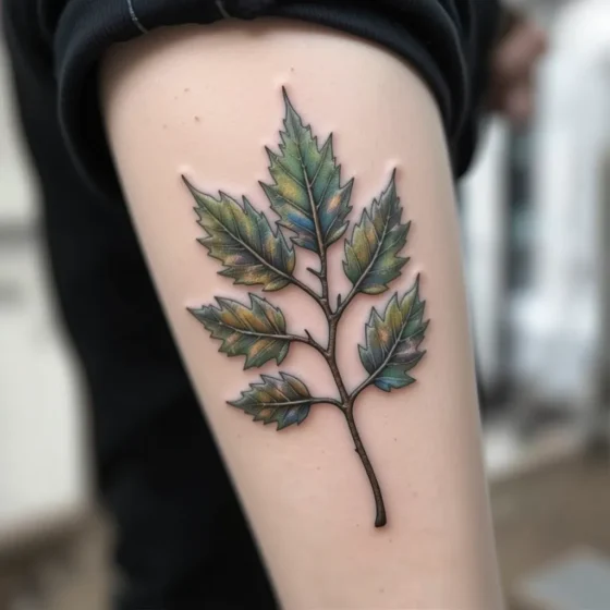 Hazel Leaf Tattoo