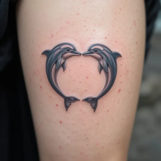 Heart-Shaped Dolphin Pair