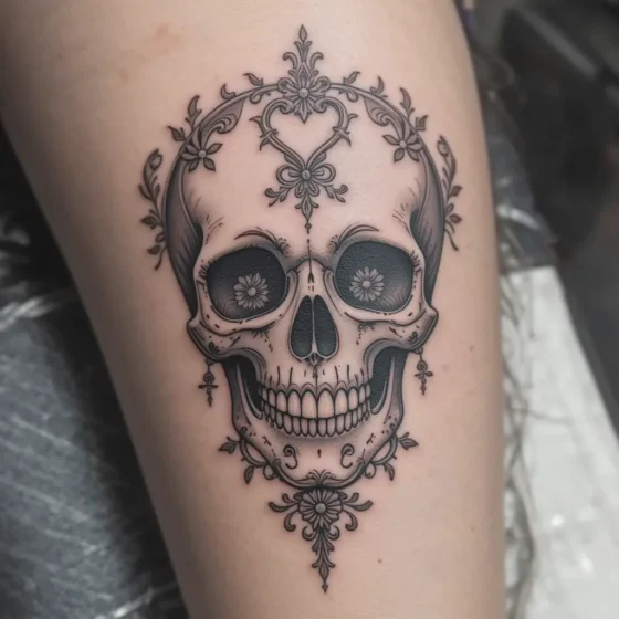 Heart-Shaped Skull Tattoo