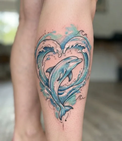 Heart-Shaped Wave Dolphin