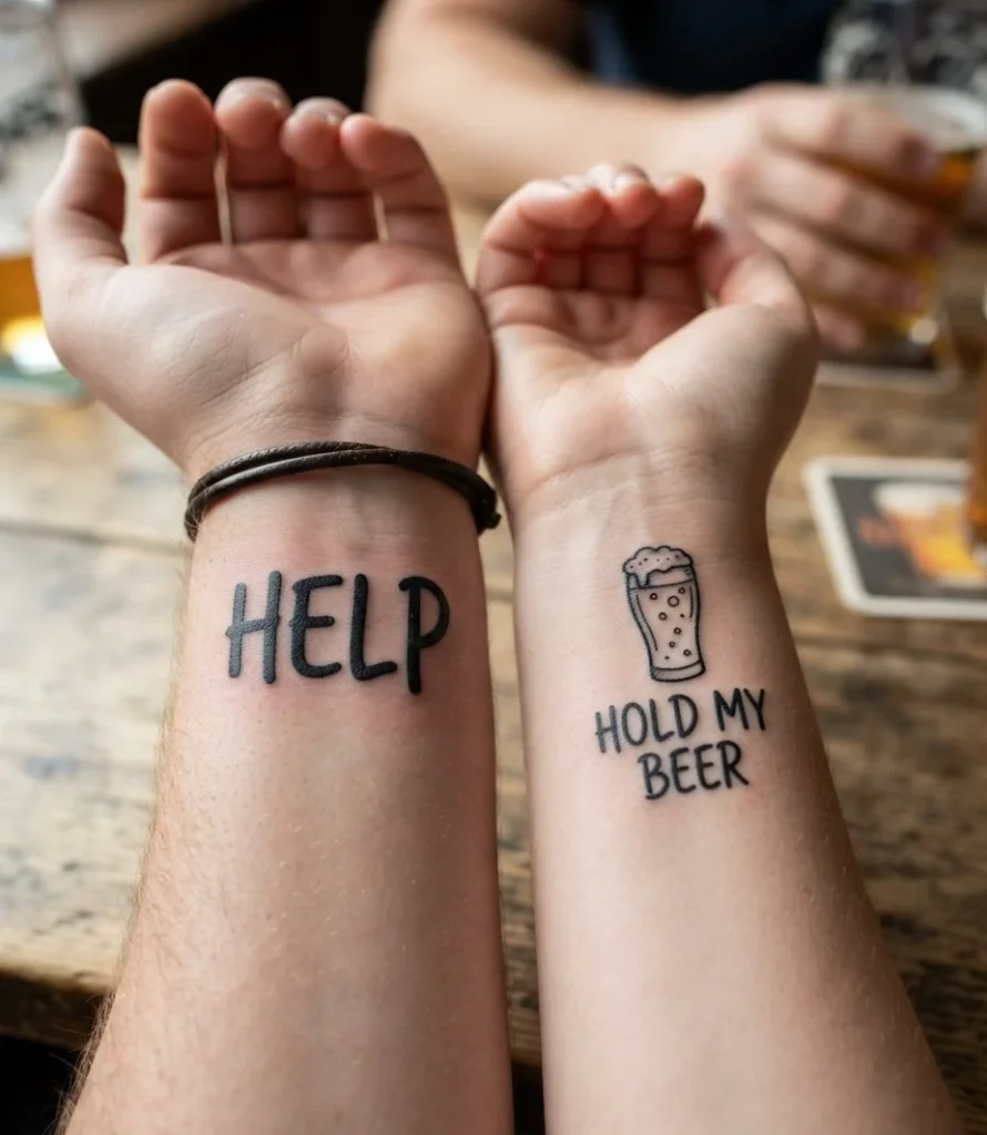 Help" & "Hold My Beer" Tattoo