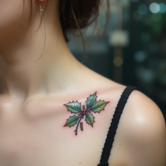 Holly Leaf Tattoo