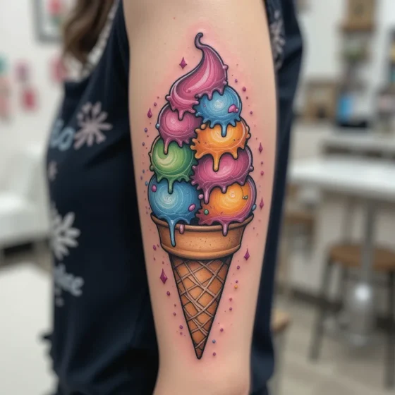 Ice Cream Cone Tattoo