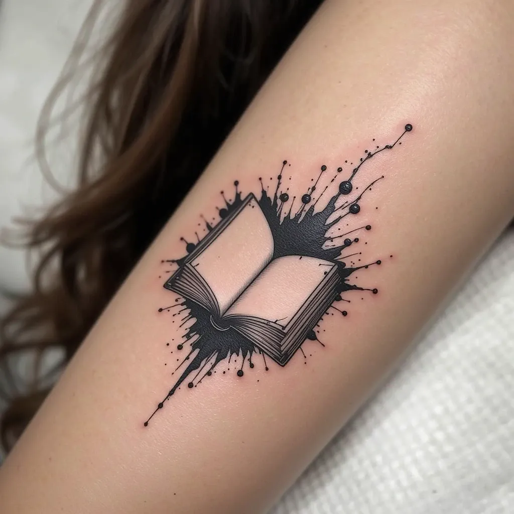 Ink Spill Forming a Book