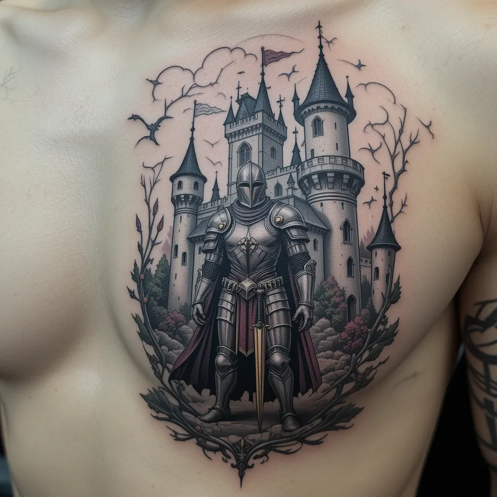 Knight Standing Guard at a Castle