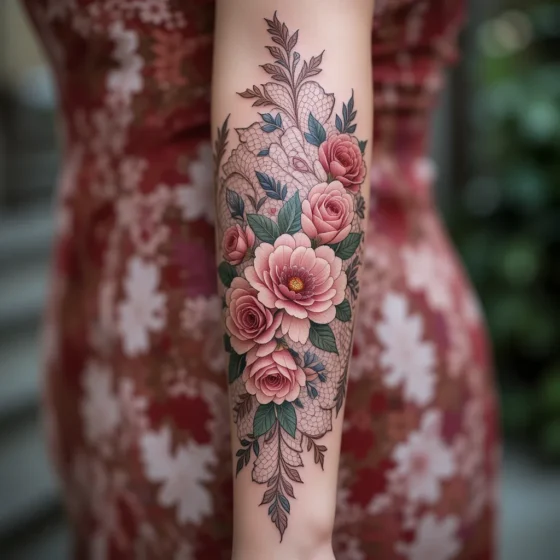 Lace-Inspired Floral Sleeve