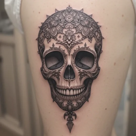 Lace Skull Tattoo