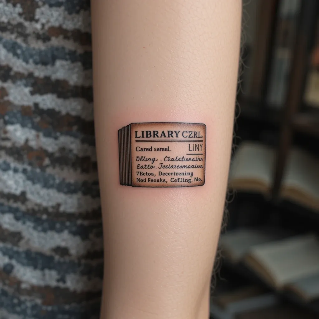 Library Card Tattoo