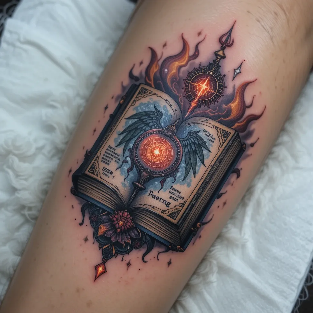 Magical Spellbook Tattoo