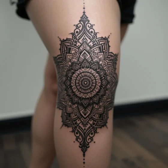 Mandala Knee Tattoo