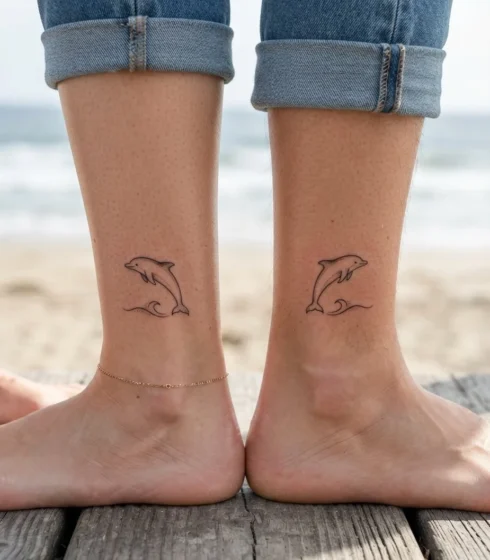 Matching Dolphin Tattoos