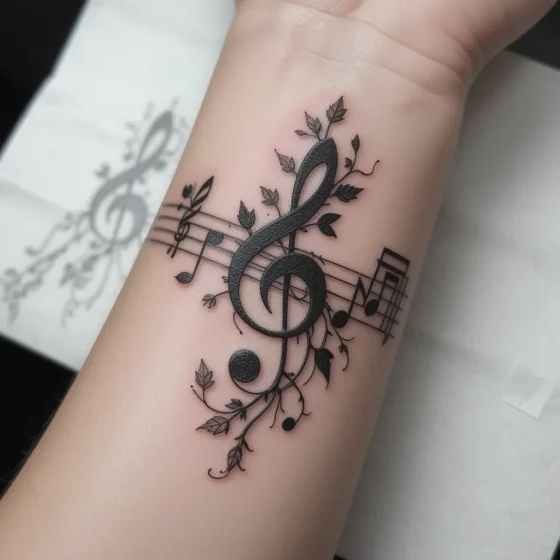 Melodic Vine Tattoo
