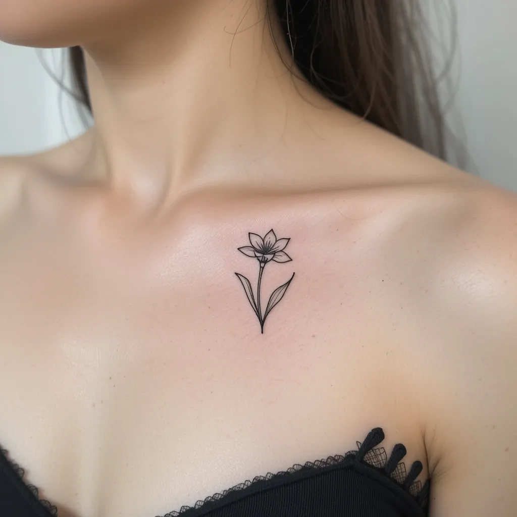 Minimalist Daffodil Tattoo