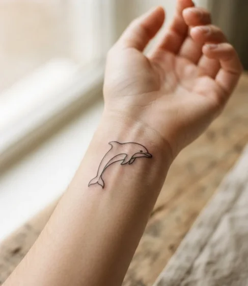 Minimalist Dolphin Outline