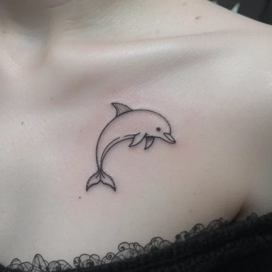 Minimalist Dolphin Outline