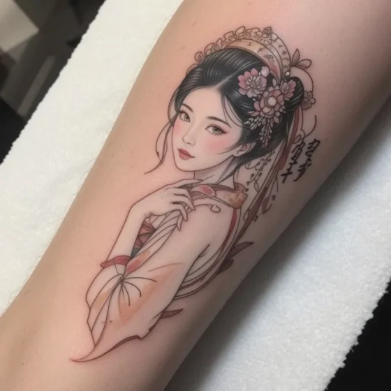 Minimalist Geisha Tattoo
