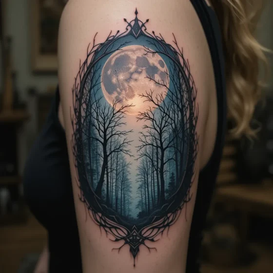 Moonlit Forest Tattoo