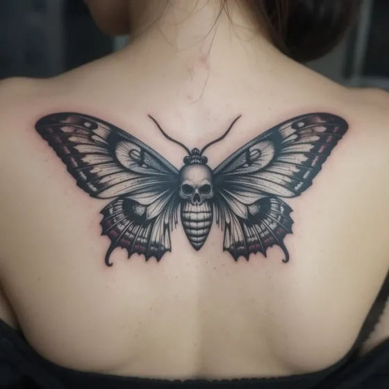 Moth with Skull Details