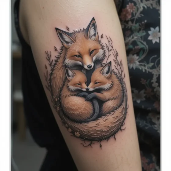 Mother Fox and Kits