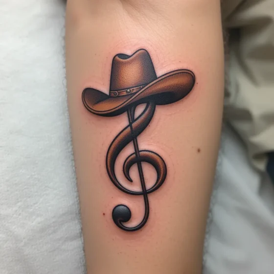 Music Note with a Cowboy Hat