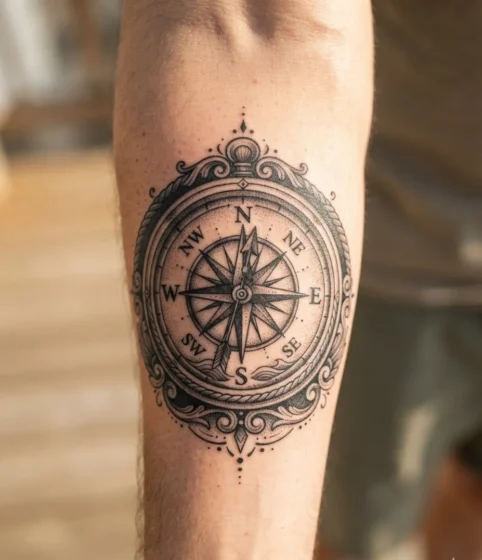 Nautical Compass Tattoo