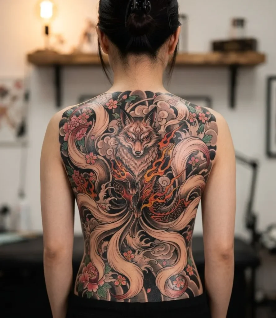 Nine-Tailed Kitsune Tattoo