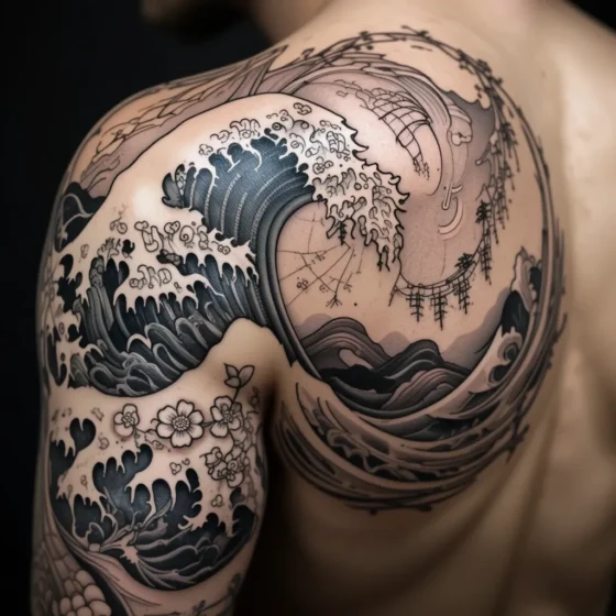 Ocean Waves in Japanese Style