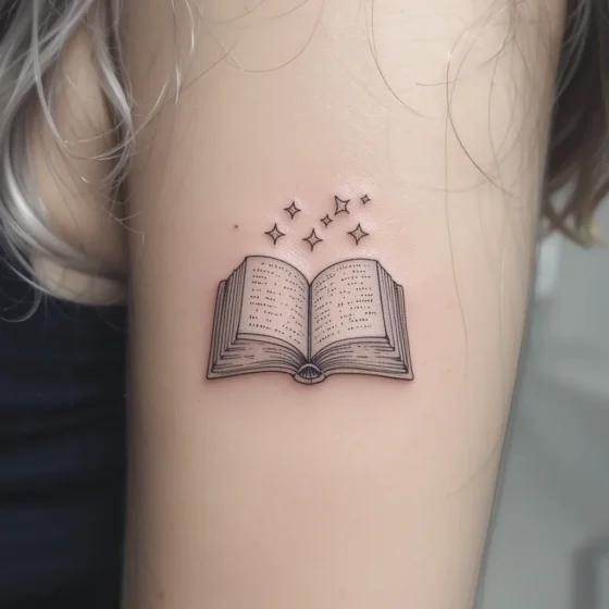 Open Book with Floating Pages