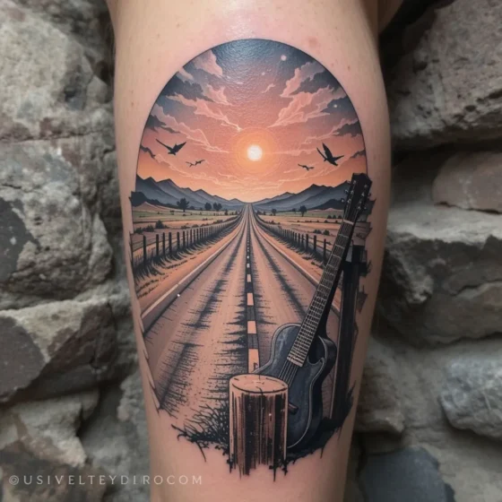 Open Highway and Guitar Case