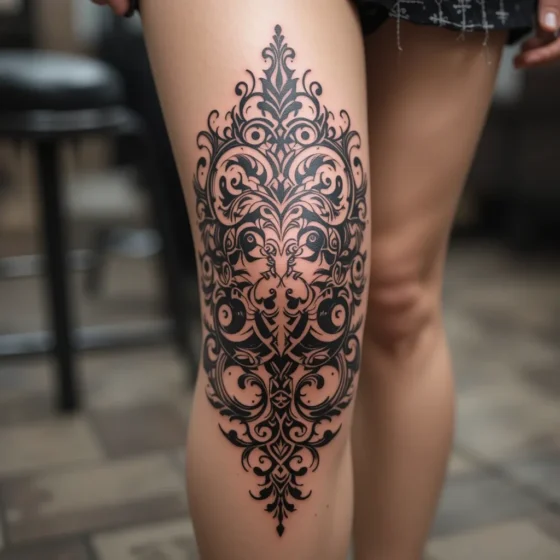 Ornamental Knee Tattoo
