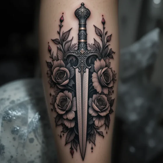Ornate Dagger with Flowers