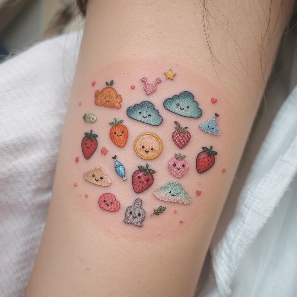 Patchwork of Kawaii Icons