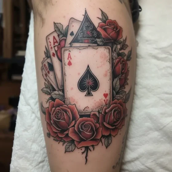 Playing Cards and Roses